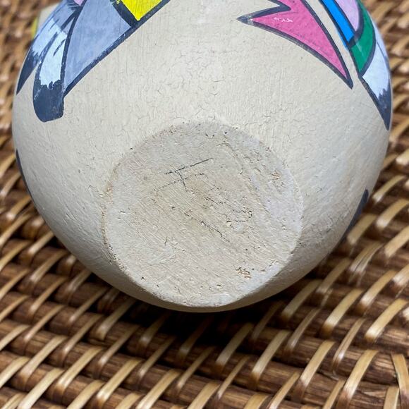 Vintage Mexican Souvenir 6" Colorful Painted Artisan Vase - Picture 8 of 8